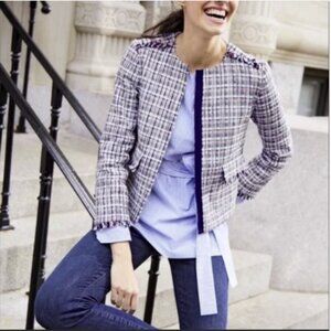 J crew  Fringe Tweed Lady Jacket Blazer